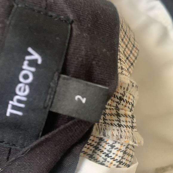 Theory women’s plaid ankle pants size 2‎  classic casual cropped career - Picture 3 of 13